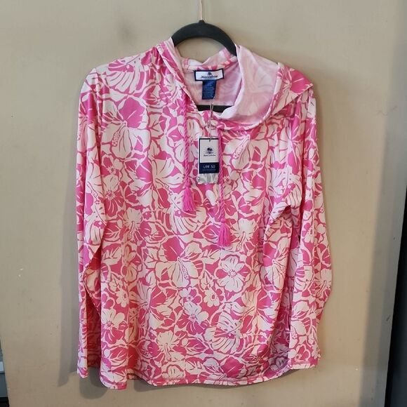Pink and White Floral Sweatshirt with Long Sleeves NWT - Picture 1 of 4